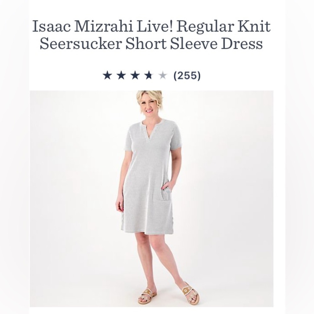 Isaac Mizrahi Live - Black and White Striped Dress NWOT